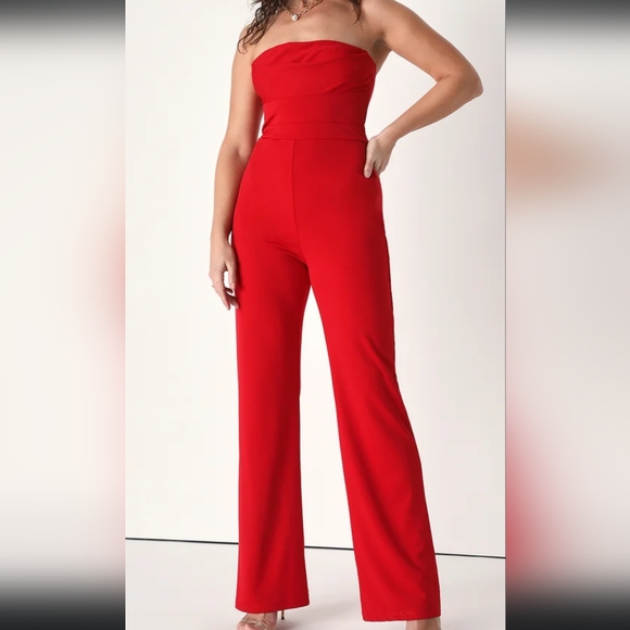 Pants - Red Tube Top Jumper